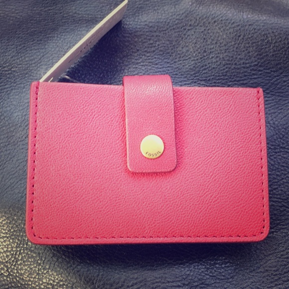 NWT FOSSIL RED VELVETMINI-TAB CARRIER W/zip - Picture 2 of 5